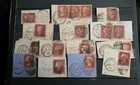 GB QUEEN VICTORIA SMALL COLLECTION OF 1D REDS USED ON PIECES (B1)