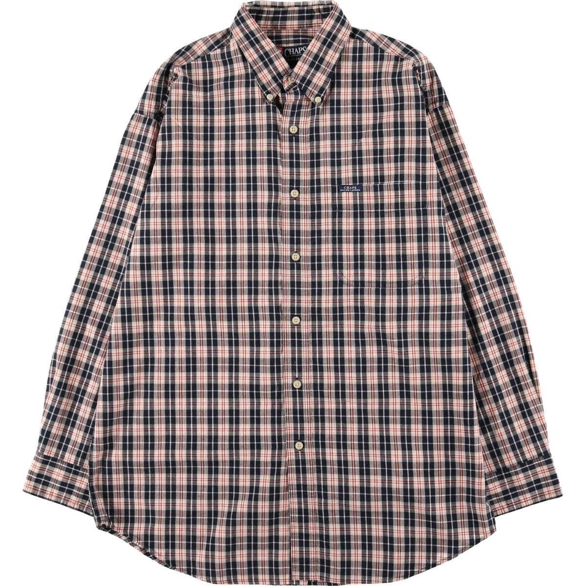 Used Ralph Lauren CHAPS long-sleeved button-down check shirt men's size L (a...
