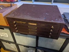 Vtg Perfit Fancy Crystals Industrial Steel Cabinet Watch 4 Drawer Case 18x17x8