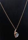 Stunning 14k & Sterling Swiss Blue Topaz & Diamond 21" Necklace Free Insure Ship — photo 3