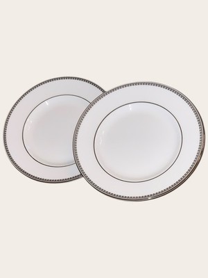Wedgwood Vera Wang Lace Platinum 2x Beilagen Teeteller 15 cm kaum benutzt top
