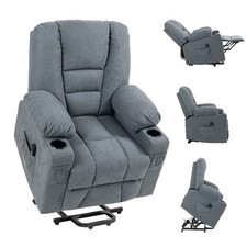 Image of HOMCOM Riser and Recliner Chair w/ Remote, Lift Chair for Elderly, Grey