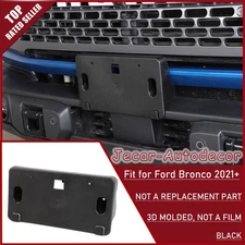 Front License Plate Licence Holder Base Bracket Panel for Ford Bronco 2021+Black