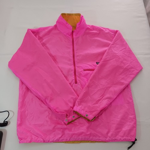 Pullover cortavientos reversible Patagonia de colección para hombre grande amarillo rosa 1/2 cremallera a presión - Imagen 18 de 24