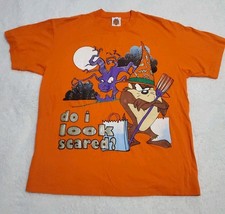 Vintage Looney Tunes Taz Shirt Mens XL 90s Halloween Do I Look Scared 90s