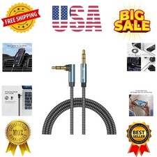 AUX Cord 3ft,3.5mm Stereo Audio Cable portable 90 Degree 3.5mm Male to Male S...