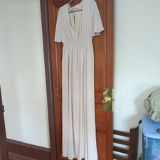 Show Me Your MuMu Size XL Emily Empire Maxi Beige Crisp Bridesmaid