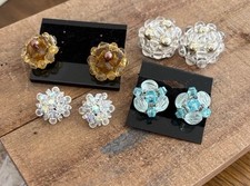 Classic beaded clip on earring set