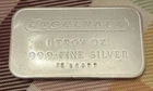 Engelhard-Wide logo- Frosted Back  -1oz Silver Bar