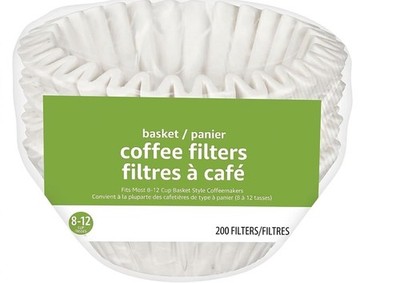Coffee Filters 8-12 Cup 200 Count Basket Coffee Filter Paper Filters White