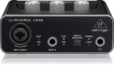 Behringer 2-Input 2-Output USB Audio Interface Schwarz 1-Kanal UM2 U-PHORIA