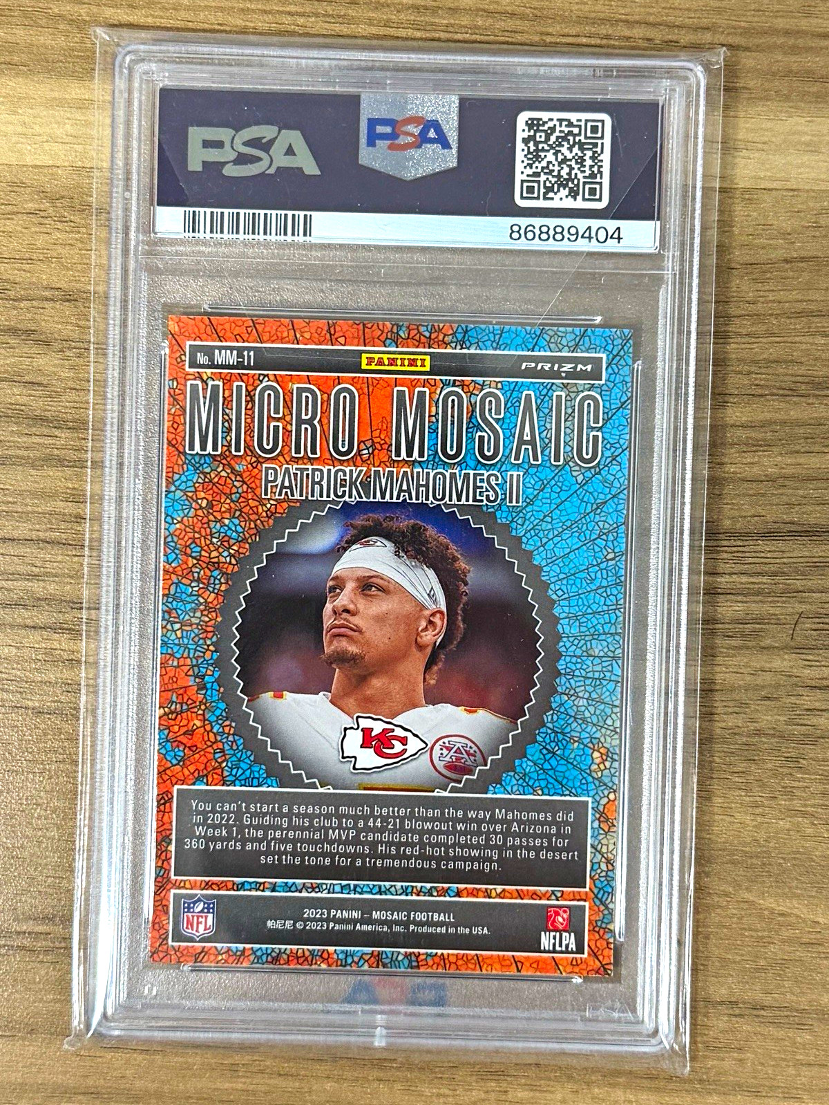 Panini 2023 Mosaic Micro Mosaic Patrick Mahomes II #MM-11 PSA 8 Chiefs view 2