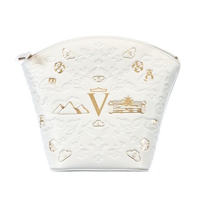 Valmont Off White Cosmetic Makeup Travel Bag FAST SHIP