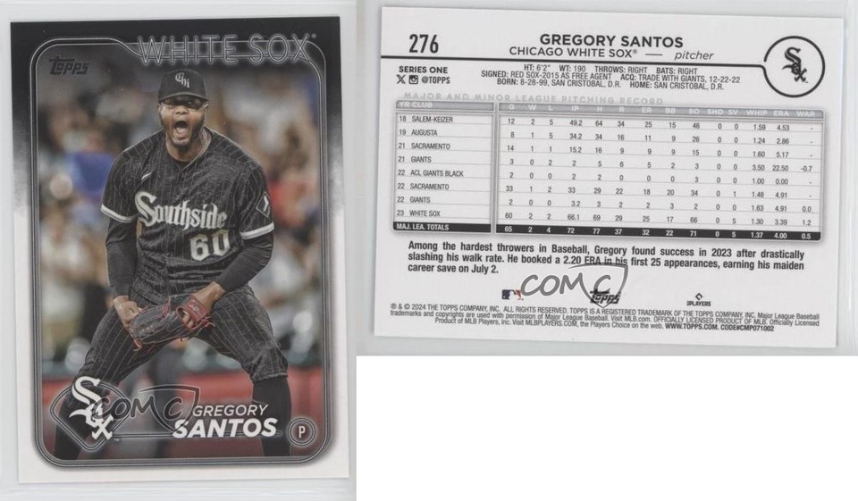 2024 Topps Series 1 Gregory Santos #276 0s2w | eBay