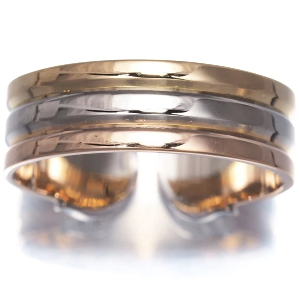 Auténtico Anillo Cartier Diamante 2C Doble C C2 3 Colores SM EU52 18K YG/WG/PG  Foto 4 de 4