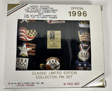 Official 1996 Atlanta Olympic Classic Limited Edition Collector Pin Set 10 Piece