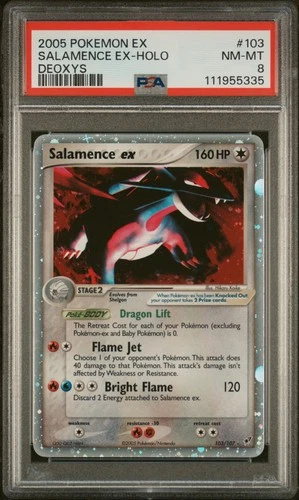 2005 POKEMON EX DEOXYS #103 SALAMENCE EX-HOLO PSA 8