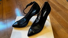 BCBG Women  s Cynthia Ankle Strap Pumps Black 8M New