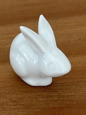 Herend Figur Hase Kaninchen Häschen Rabbit Porzellan Miniatur vintage weiss