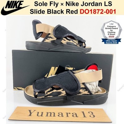 Sole Fly × Nike Jordan LS Slide Black Red DO1872-001 Men's Size