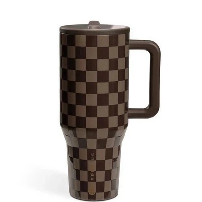 Hydrojug Fall Collection Autumn Checkers Brown Coffee Traveler
