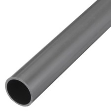 PVC Rigid Round Pipe 42.6mm ID 50mm OD 500mm Light Grey High Impact