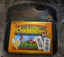 Dominoes To Go ChickenFoot Double 9 Color Coded Fun Travel Size NEW Age 6+ NEW