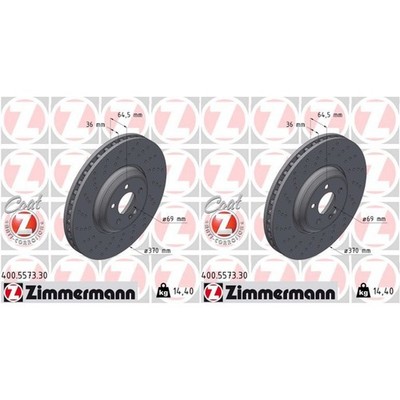 2x ZIMMERMANN FORMULA S BREMSSCHEIBEN 370mm GELOCHT 2-teilig VORNE passend für M
