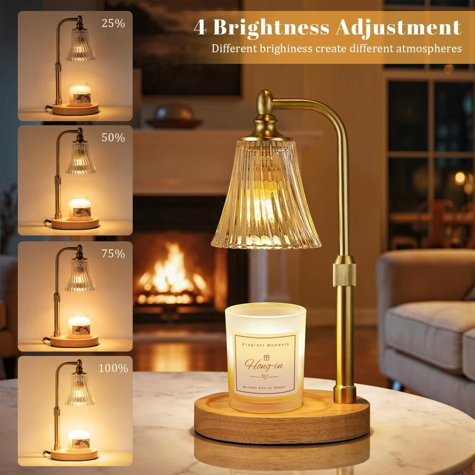 Lámpara Calentador de Velas con Temporizador Regulable,Regalos de Cumpleaños para Mujer Mamá Hermana,Ad... Foto 3 de 4