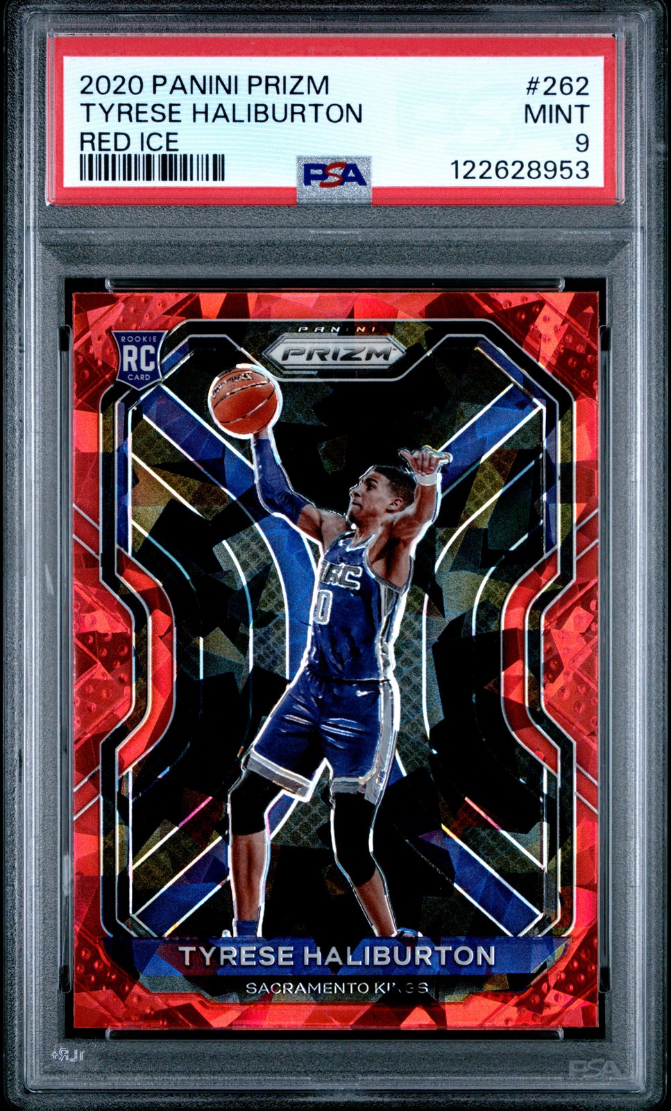 2020 PANINI PRIZM RED ICE #262 TYRESE HALIBURTON PSA 9