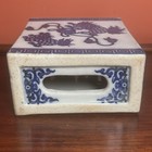 Antique Chinese Blue & White Porcelain Headrest / Opium Pillow – Guardian Lions — photo 9