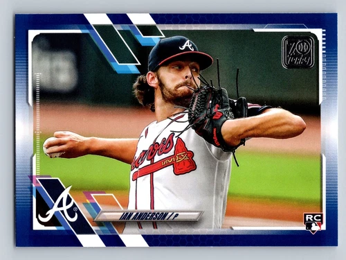 2021 Topps #239 Ian Anderson Royal Blue RC Rookie Atlanta Braves