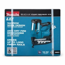Makita XNB02Z 18V LXT 16 Ga 2-1/2" Brushless Cordless Straight Finish Nailer New