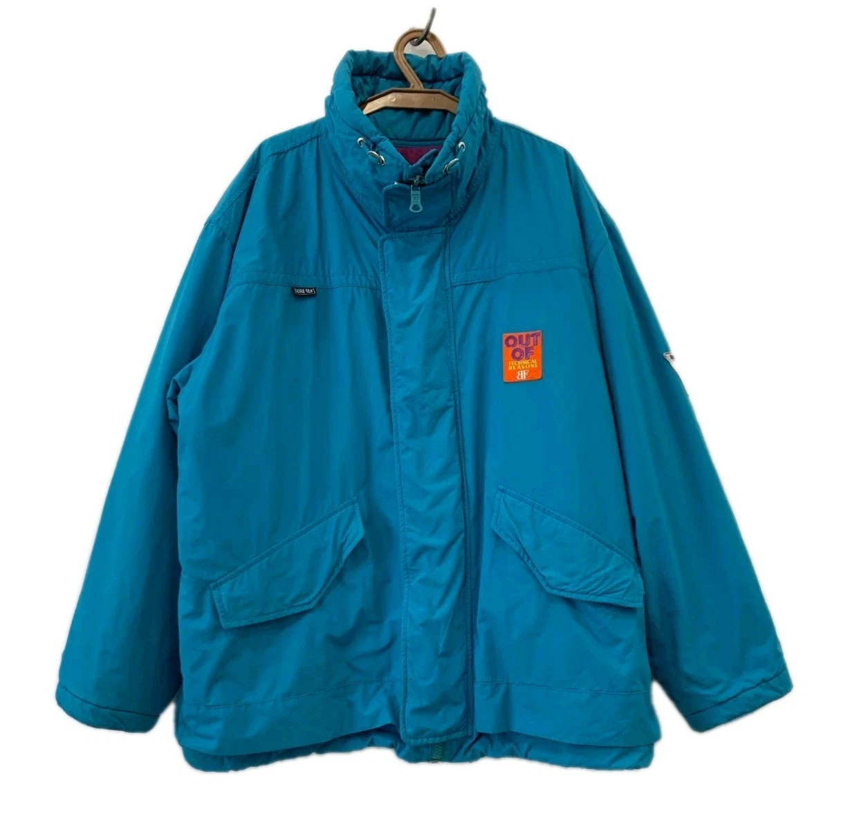Vtg Belfe Gore-Tex Jacket Mens XL Teal Waterproof Outdoor Technical Coat 90s#194