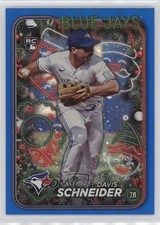 2024 Topps Holiday Blue Metallic Glitter Davis Schneider #H132 Rookie RC 05nw