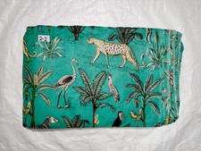 Indian Cotton Hand Block Green Forest Dressmaking, Sewing Running Fabric 7 YD US