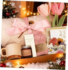 Self-Care Gift Basket for Women - Birthday Gifts for Her, Relaxing Spa White