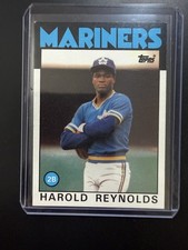 1986 Topps Harold Reynolds Rookie Card RC #769 Seattle Mariners. rookie card picture