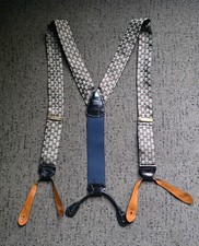 Trafalgar Suspenders Gold Navy Maroon Leather Dapper Menswear