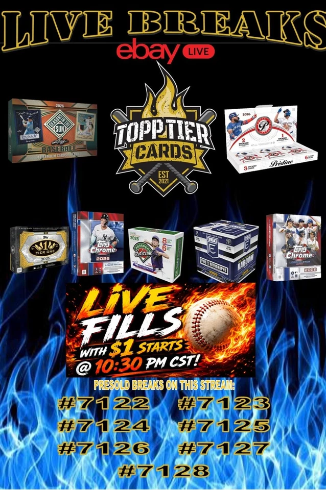 THURSDAY NIGHT BREAKS W/NICK-LIVE FILL $1 STARTS-PRISTINE, TIER ONE, & MORE