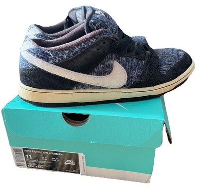 Nike SB Dunk Low PRO Warmth Pack Black White Grey Wool Sweater Size 11