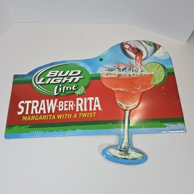 Vintage Bud Light Lime Straw-ber-rita Margarita With A Twist 2013 Sign, 29 1/2''