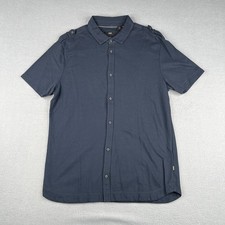 Hugo Boss Shirt Medium Black Slim Fit Button Up Short Sleeve Mens