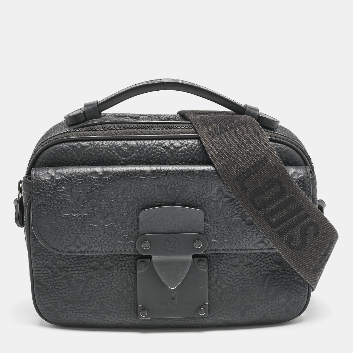 Louis Vuitton Black Monogram Taurillon Leather S Lock Messenger
