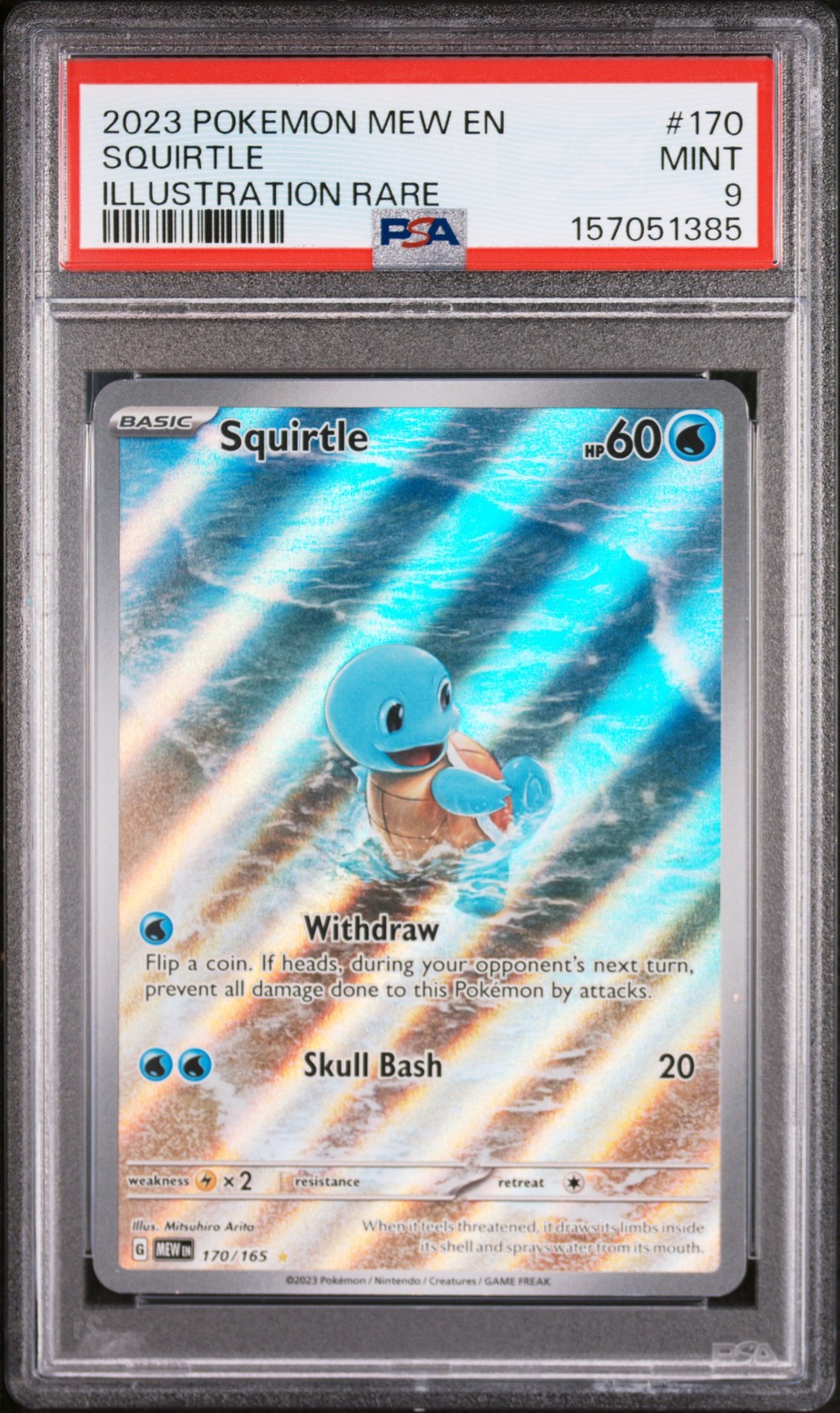 2023 POKEMON MEW EN-151 ILLUSTRATION RARE #170 SQUIRTLE PSA 9