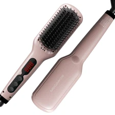 MEGAWISE Pro Ceramic Ionic Hair Straightener Brush for Home Salon | MCH Fast 20s