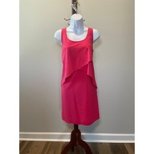 Ann Taylor Womens Layer Ruffle Dress Lightweight Pink Size 6