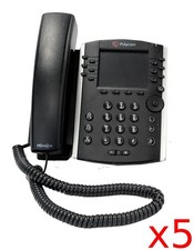 Lot of 5 Polycom VVX411 Business IP Phone 12-Line Gigabit Poe VoIP with Handset