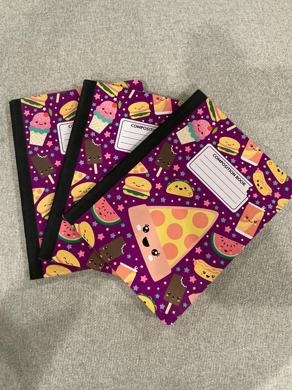 Lot of 3 Jot Composition Books Food Themed Covers Student Teachers