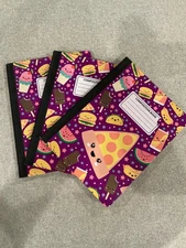 Lot of 3 Jot Composition Books Food Themed Covers Student Teachers